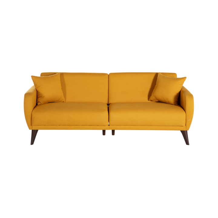 Modern design of the light yellow Functional Sofa In A Box, perfect for contemporary interiors.