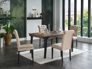 Timeless design of the James Dining Chair, with button tufting and a tall back for an upscale look.