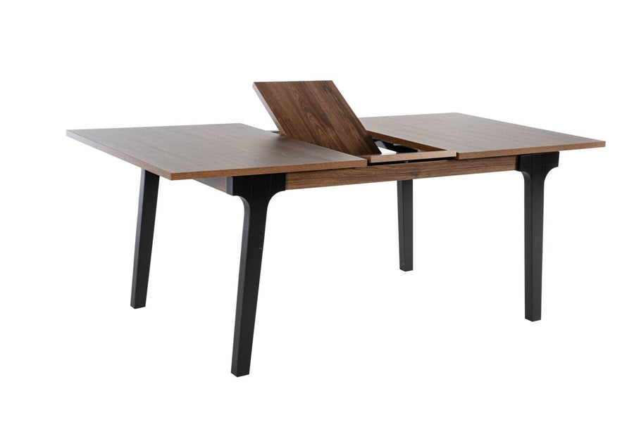 Versatile Kennedy Dining Table with a charming modern design and exposed black finished legs.