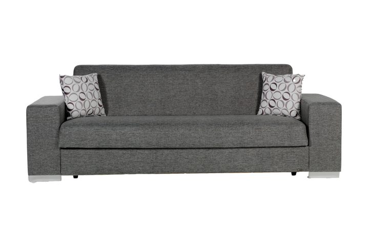 Kobe Collection sofa featuring polished chrome legs, adding a modern touch to any space.