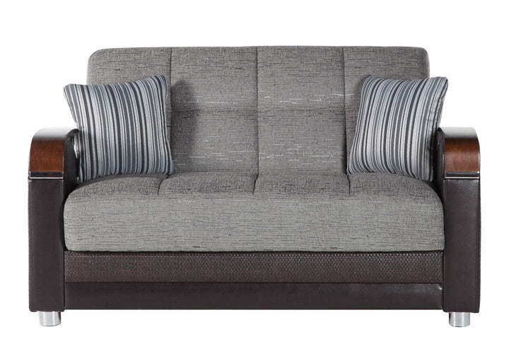 Luna Collection, a modern living room set with a sofa, loveseat, and armchair in chenille fabric.