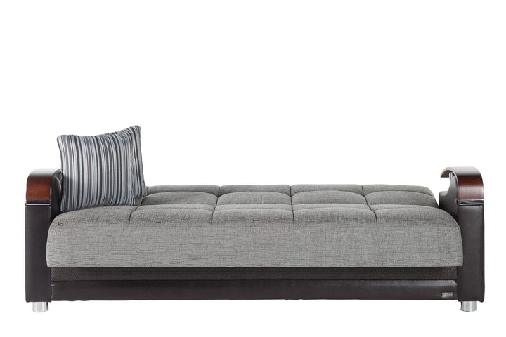 Luna Collection three-seat sofa with a fold-down sleeper and spacious storage unit.