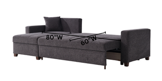 Mocca Modern Sectional with luxurious sponge filling and a queen-sized bed feature, combining style with practicality.