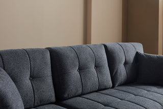 Mocca Sectional designed for overnight guests with a queen-sized bed conversion and elegant sponge-filled fabric.