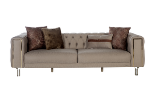 Upscale Montego Concept for luxurious living spaces. Retro sofa, loveseat, and armchair with modern functionality.